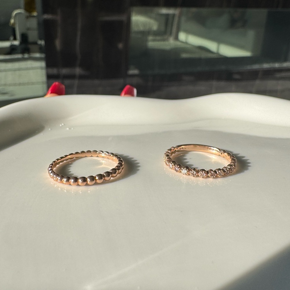 Elegant Rose Gold Ring Set